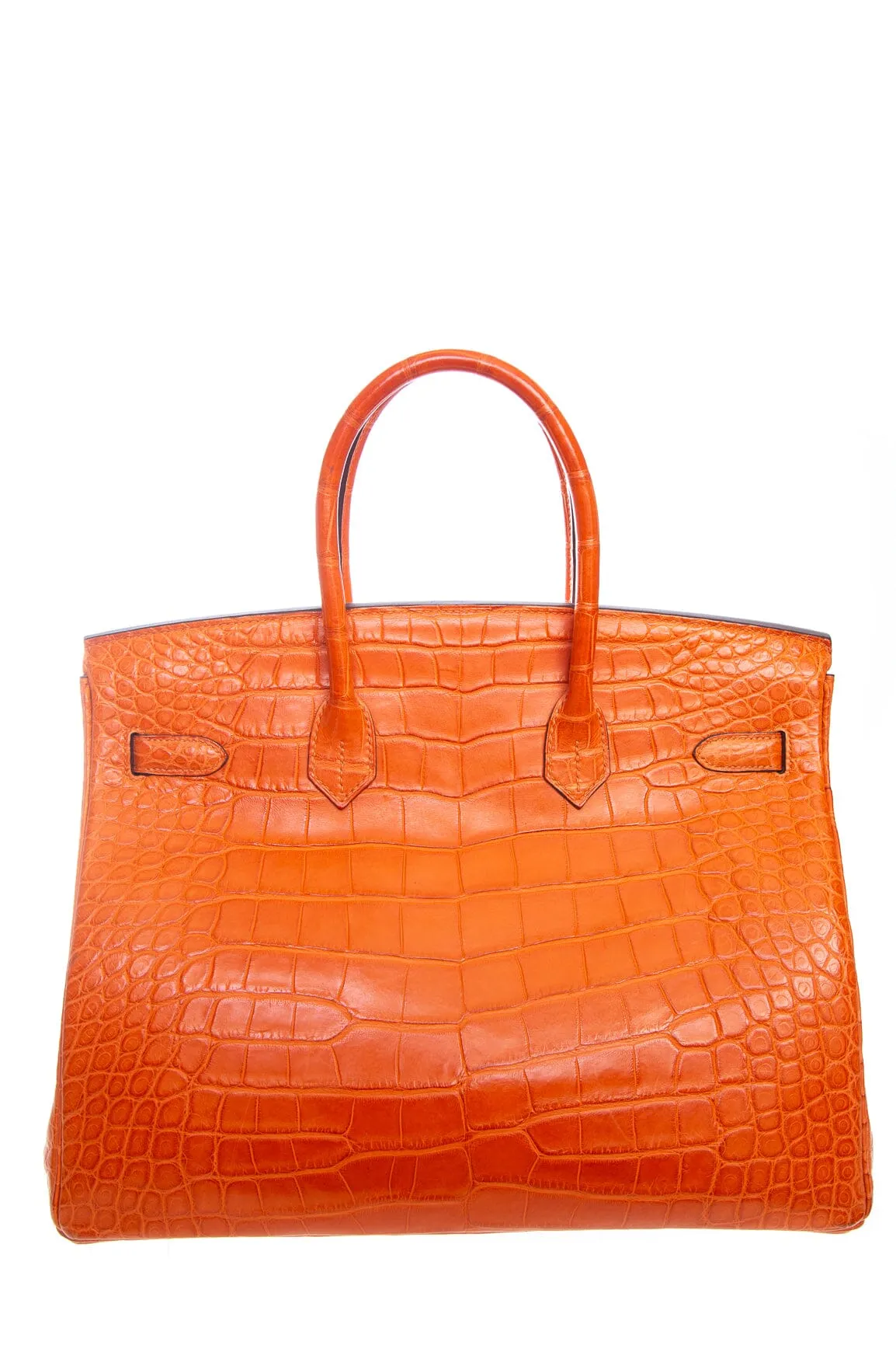 Hermès 2014 Orange Crocodile 35cm Birkin Handbag