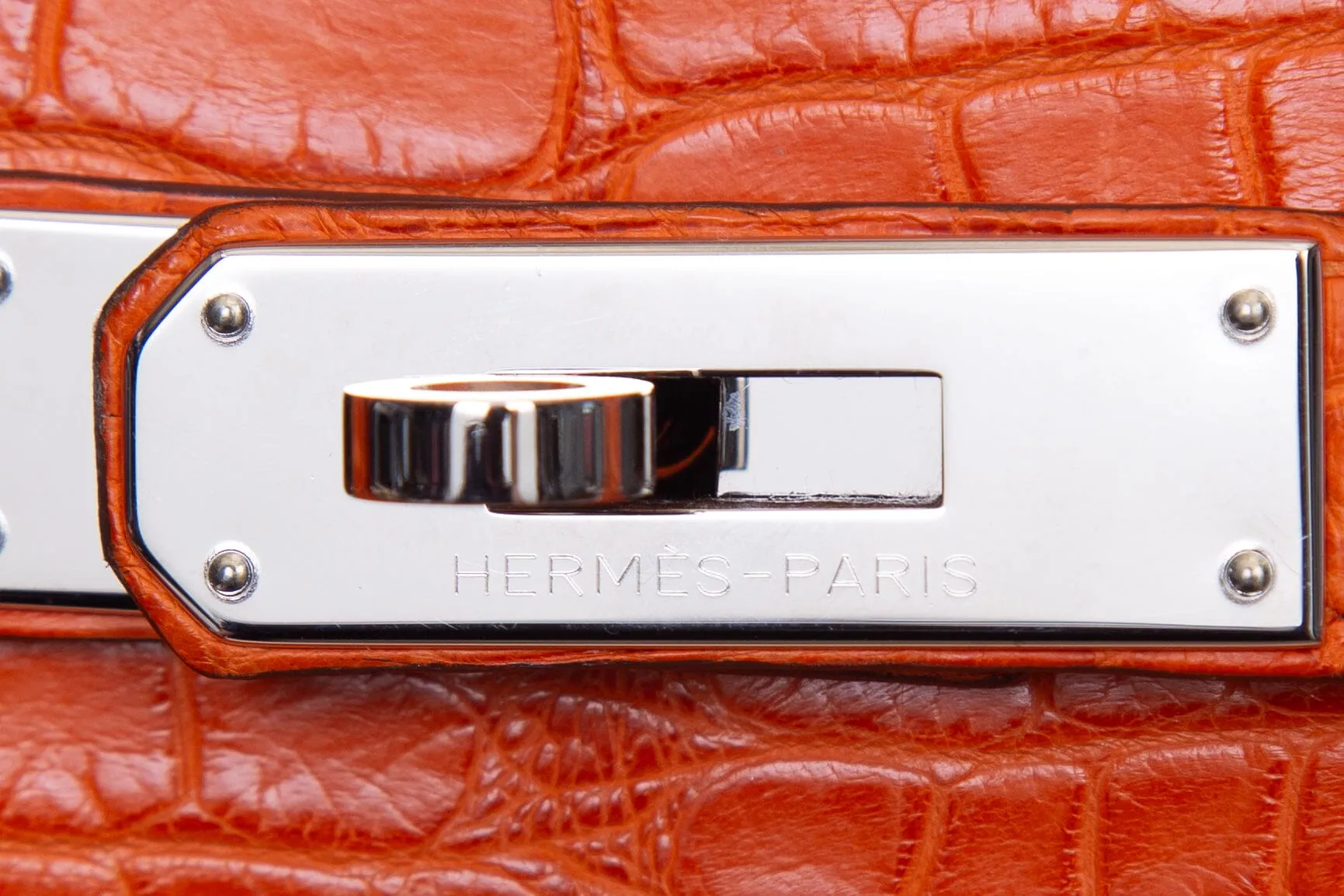 Hermès 2014 Orange Crocodile 35cm Birkin Handbag