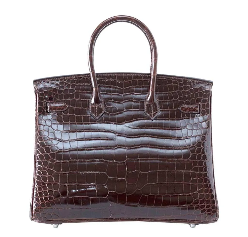 Hermès Birkin 35 Chocolate Crocodile Bag