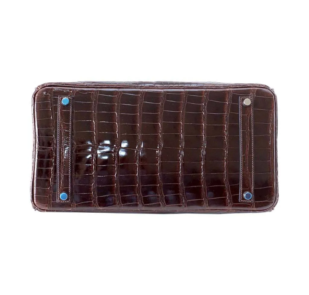 Hermès Birkin 35 Chocolate Crocodile Bag