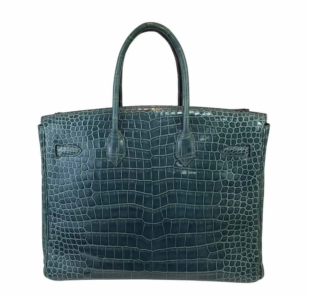 Hermès Birkin 35 Malachite Porosus Crocodile Bag PHW