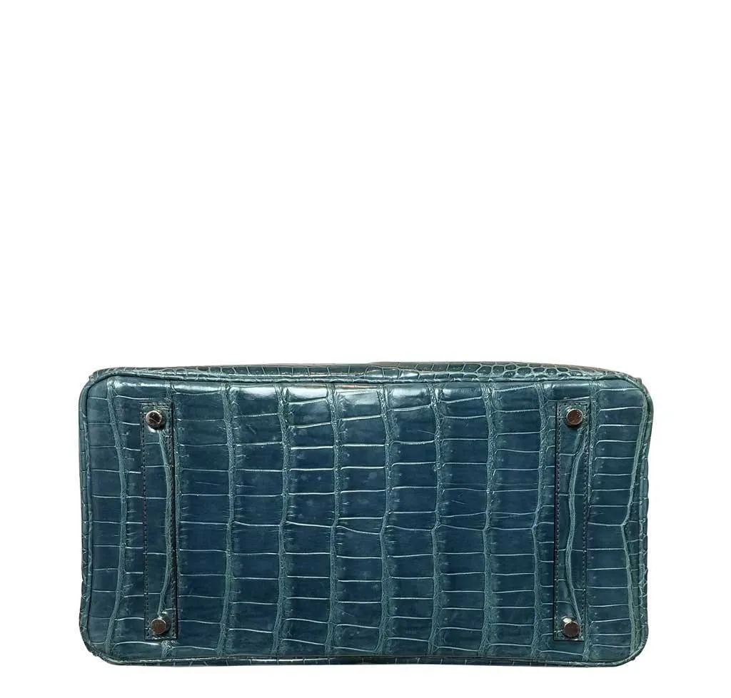 Hermès Birkin 35 Malachite Porosus Crocodile Bag PHW