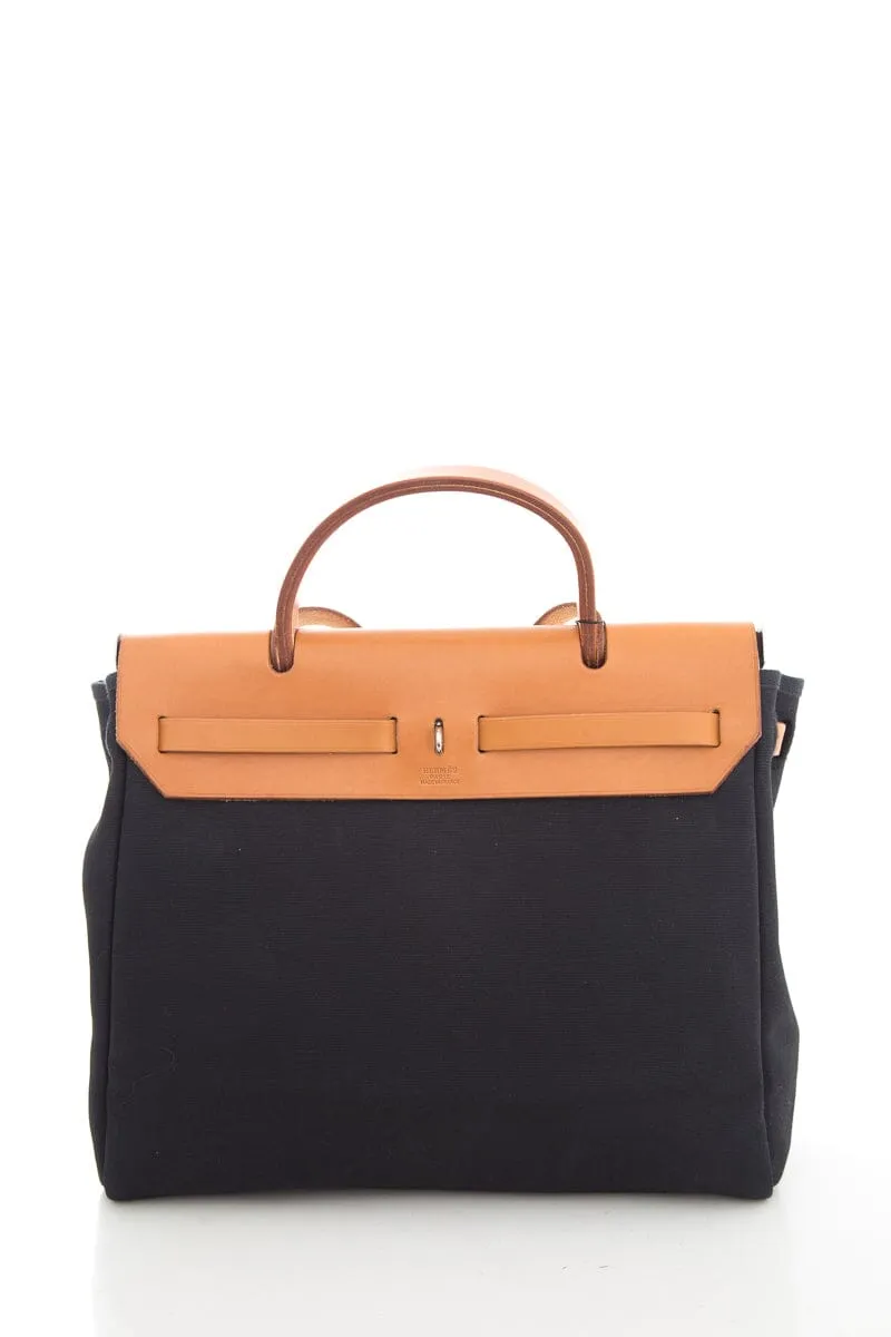 Hermès Black Canvas Herbag 31 Handbag
