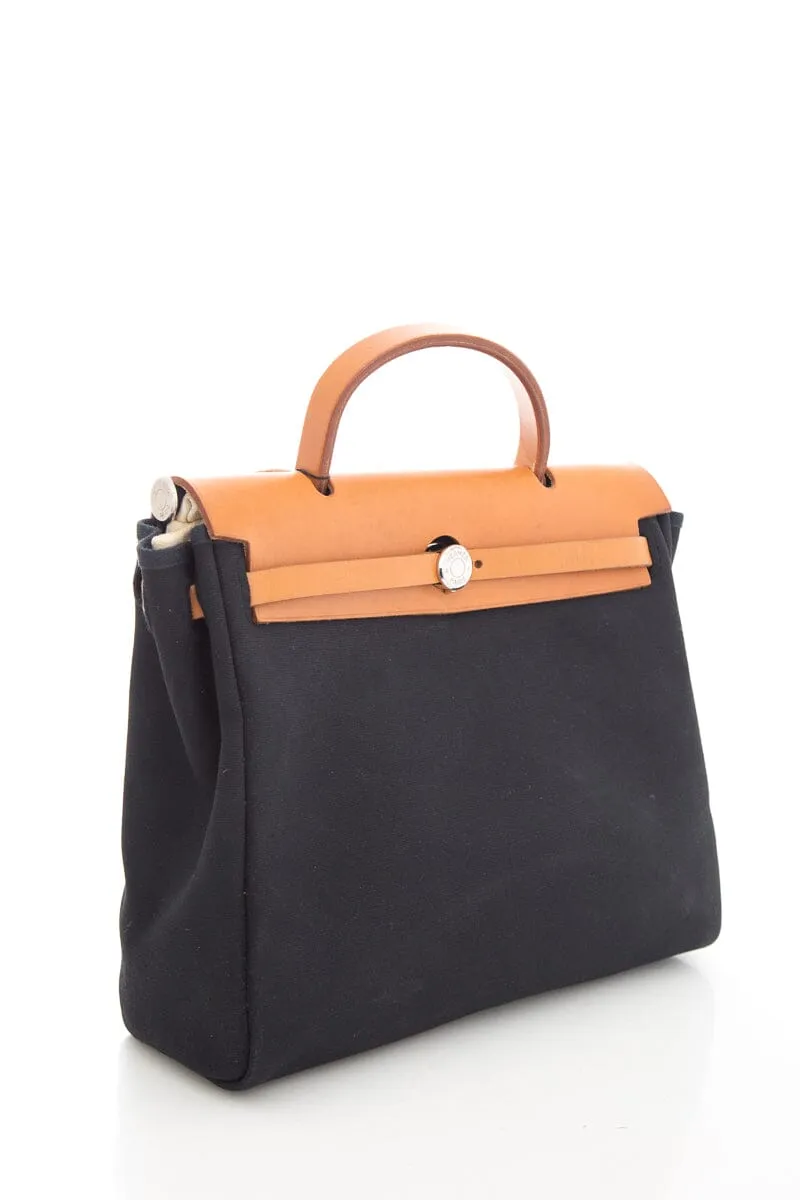 Hermès Black Canvas Herbag 31 Handbag