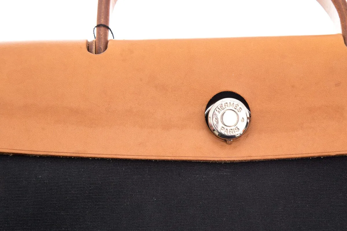Hermès Black Canvas Herbag 31 Handbag