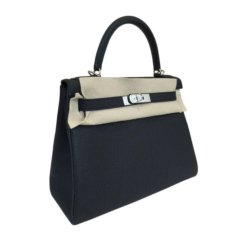 Hermès Kelly 28 Black Bag PHW