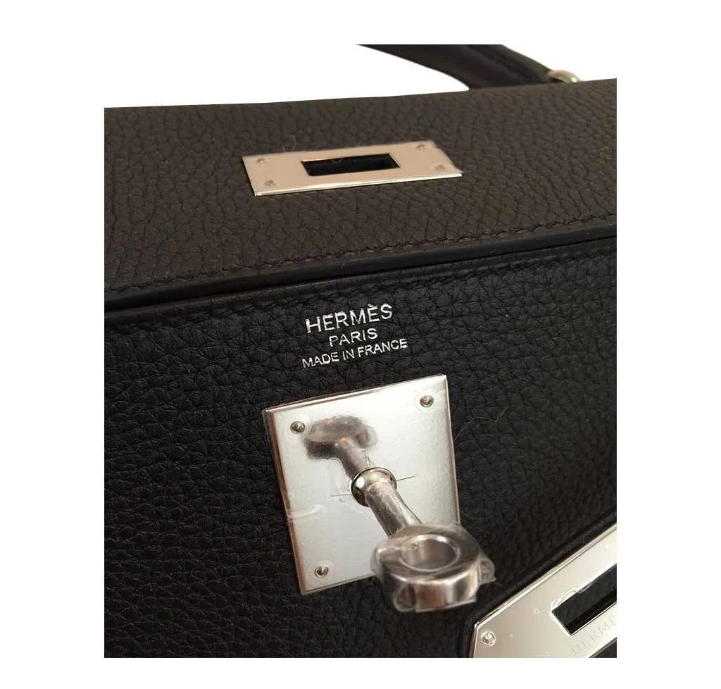 Hermès Kelly 28 Black Bag PHW