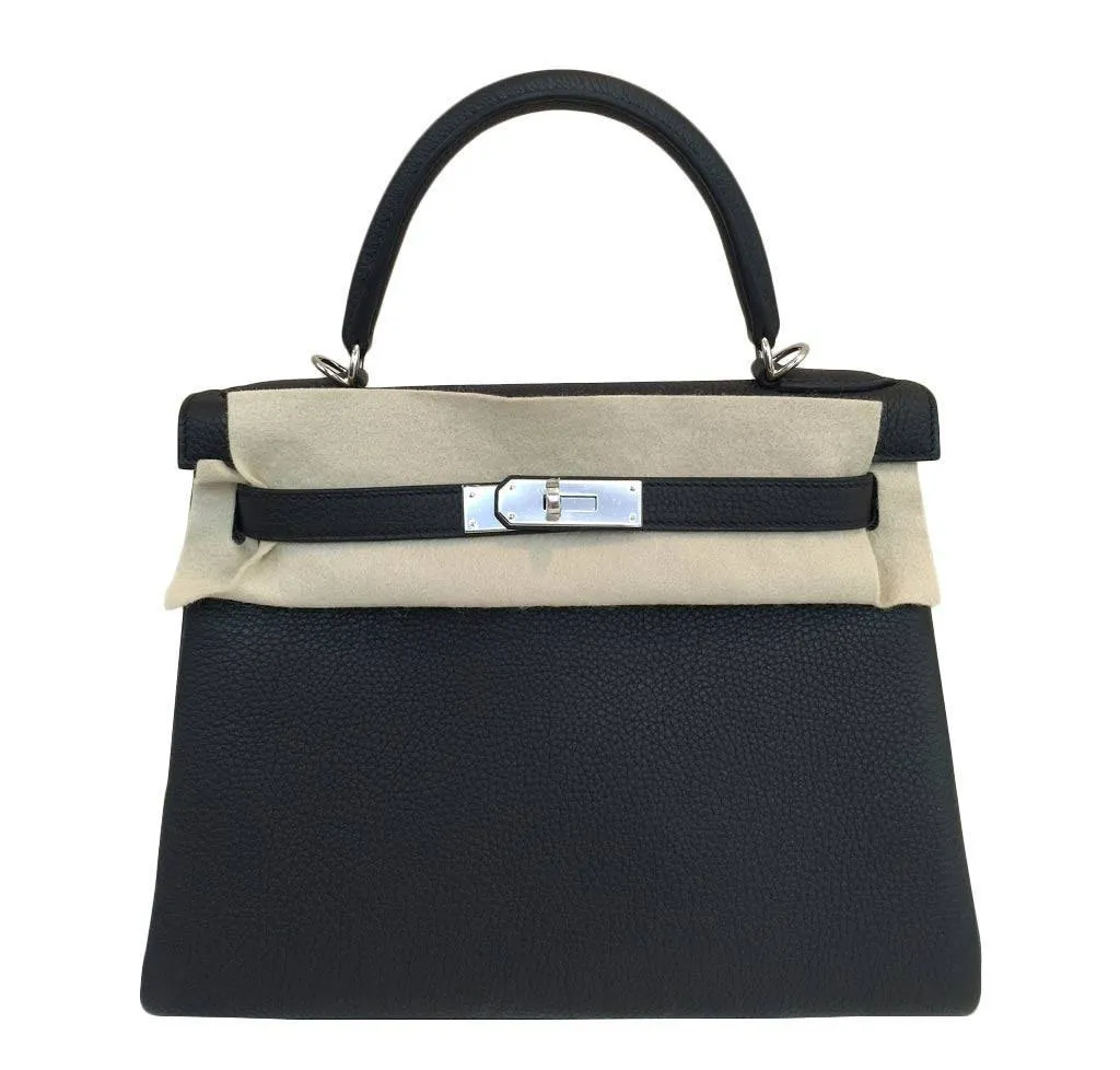 Hermès Kelly 28 Black Bag PHW