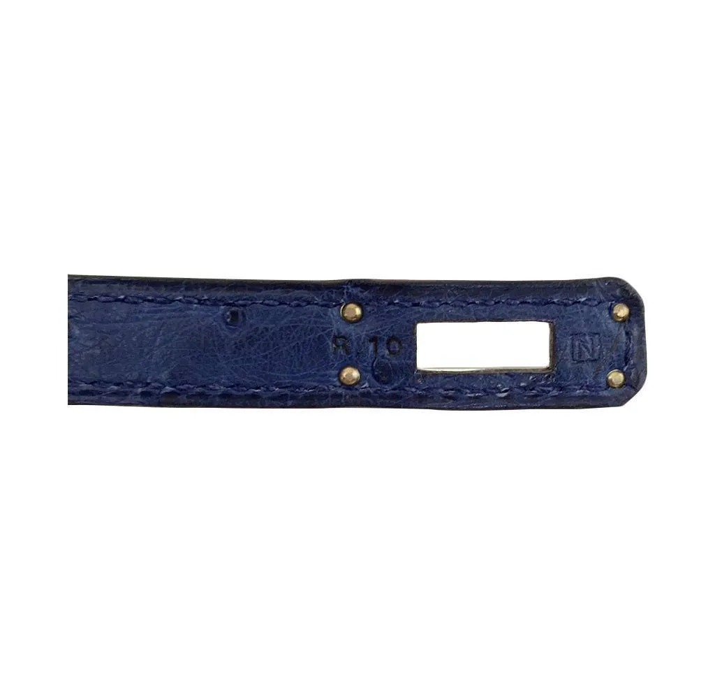 Hermès Kelly Pochette Mini Ostrich Blue Bag