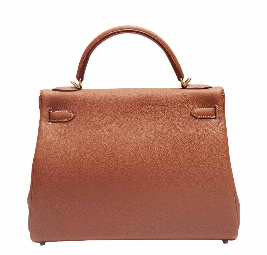 Hermès Kelly Retourne Bag 32 Gold GHW