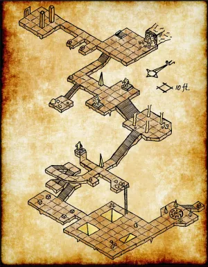 Hidden Temple Fantasy Map