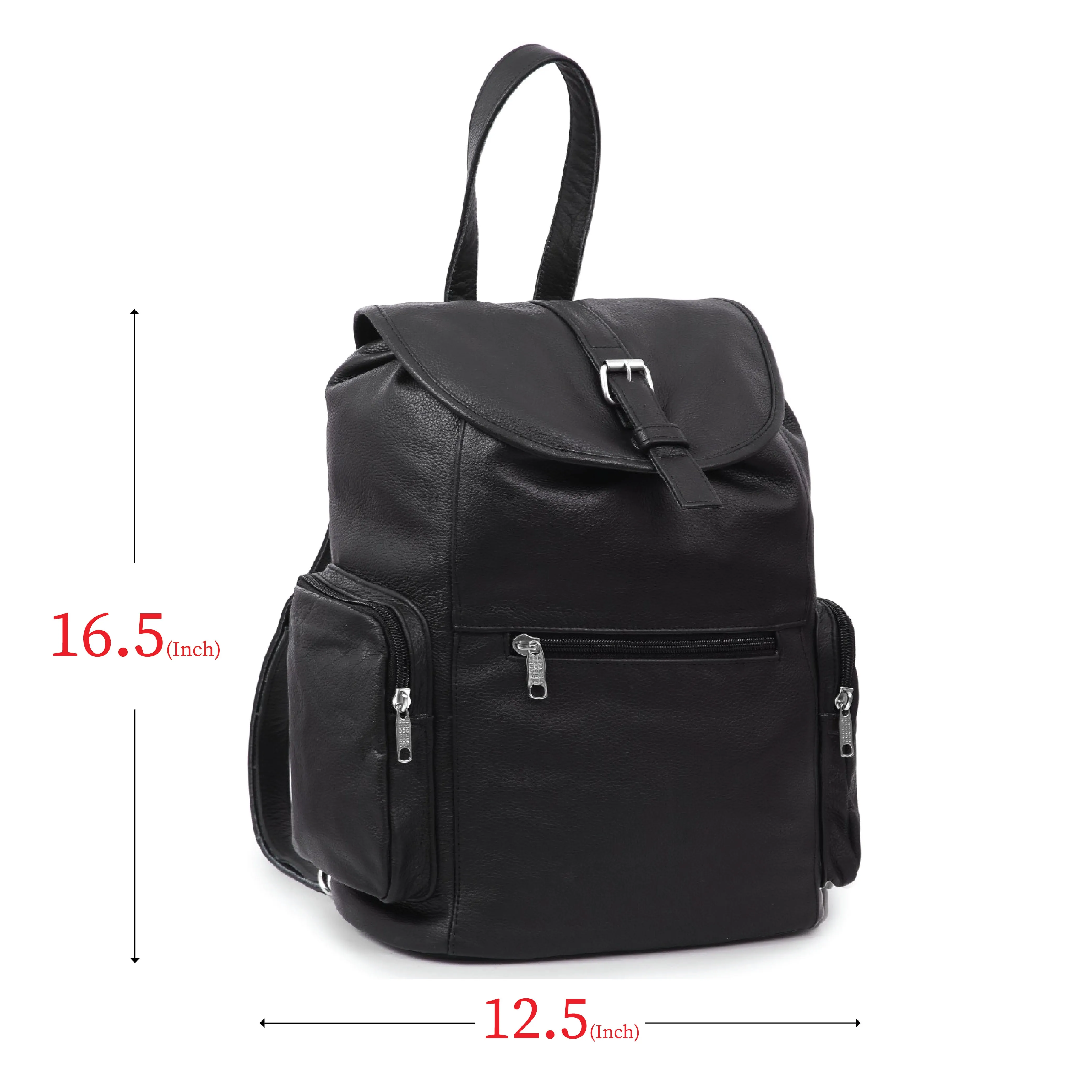 HL80510BLACK - Leather Backpack Handcrafted