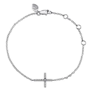 Horizontal Pave Diamond Cross Bracelet