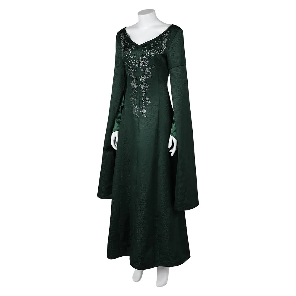 House of the Dragon Alicent Hightower Dark Green Long Dress Cosplay Costume Outfits