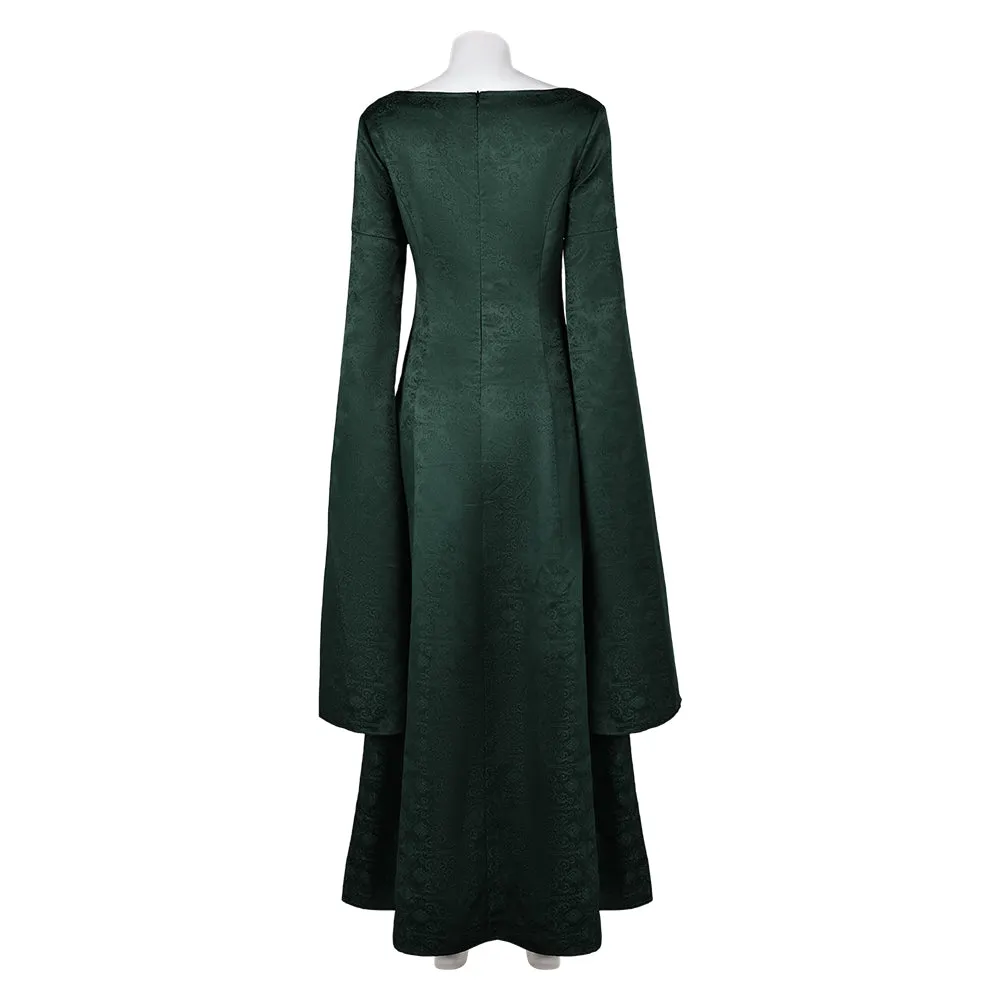 House of the Dragon Alicent Hightower Dark Green Long Dress Cosplay Costume Outfits