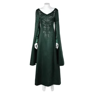 House of the Dragon Alicent Hightower Dark Green Long Dress Cosplay Costume Outfits