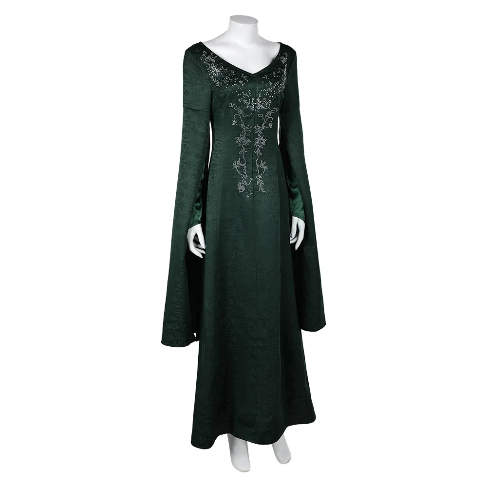 House of the Dragon Alicent Hightower Dark Green Long Dress Cosplay Costume Outfits