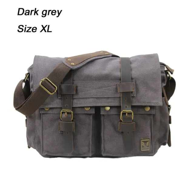 I AM LEGEND Military Canvas  XL Crossbody Bag