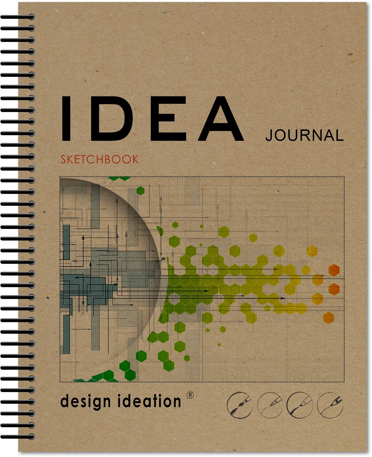IDEA Journal Sketchbook. Spiral Bound. Journal Style. Multi-Media. (8.5" x 11") SB-50100-LS