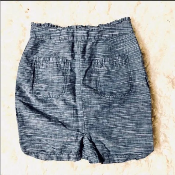 J CREW Heathered Light Navy Blue White Linen Playa Mini Skirt 42875 Casual 0
