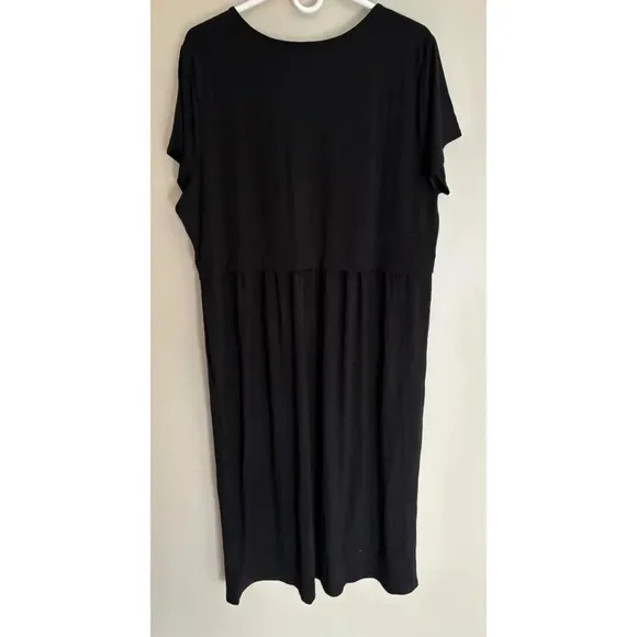 J. Jill NWT Black Short Sleeve Casual  Dress Size XL Petite Stretch Knit
