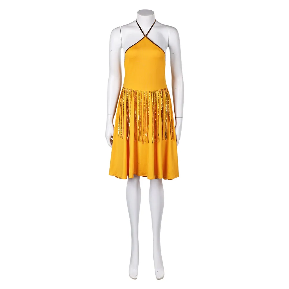 Joker Season 2: Folie à Deux (2024) Harley Quinn Yellow Dress Cosplay Costume Outfits Halloween Carnival Suit