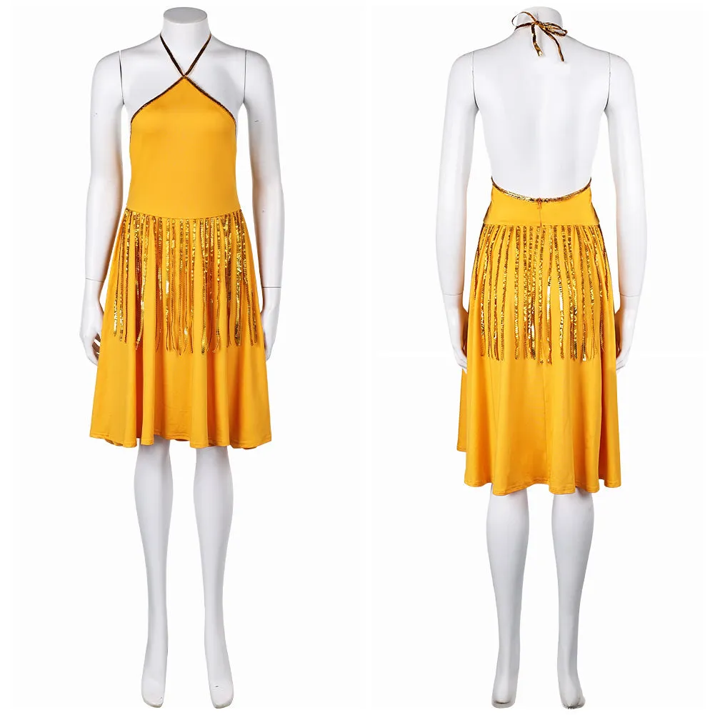 Joker Season 2: Folie à Deux (2024) Harley Quinn Yellow Dress Cosplay Costume Outfits Halloween Carnival Suit
