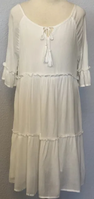 K BELL SLEEVE TASSEL DRESS
