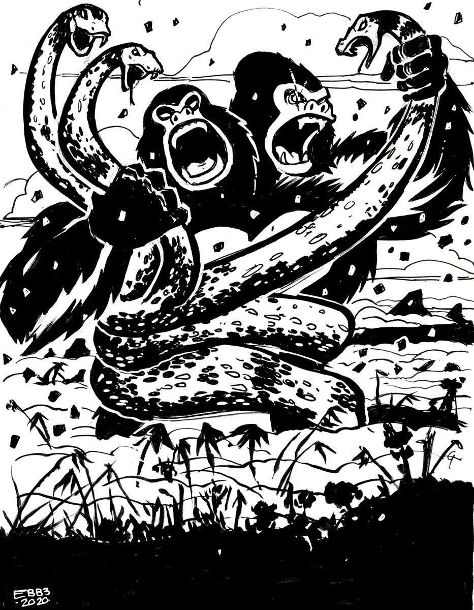 Kaiju Battle Cover Gallery Canvas Art Print
