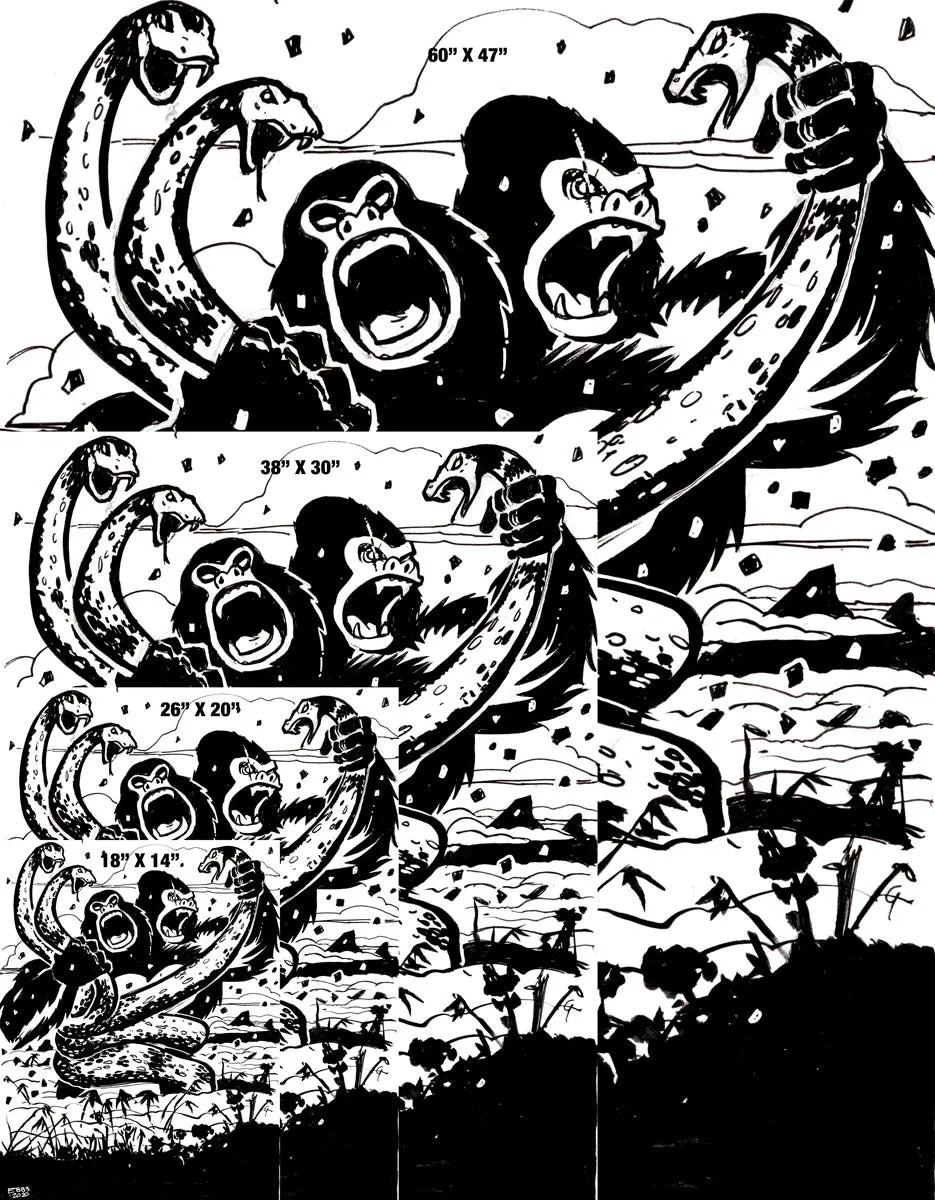 Kaiju Battle Cover Gallery Canvas Art Print