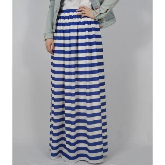 Kamaal Nautical Striped Maxi Skirt