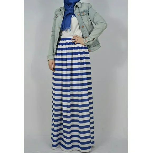 Kamaal Nautical Striped Maxi Skirt