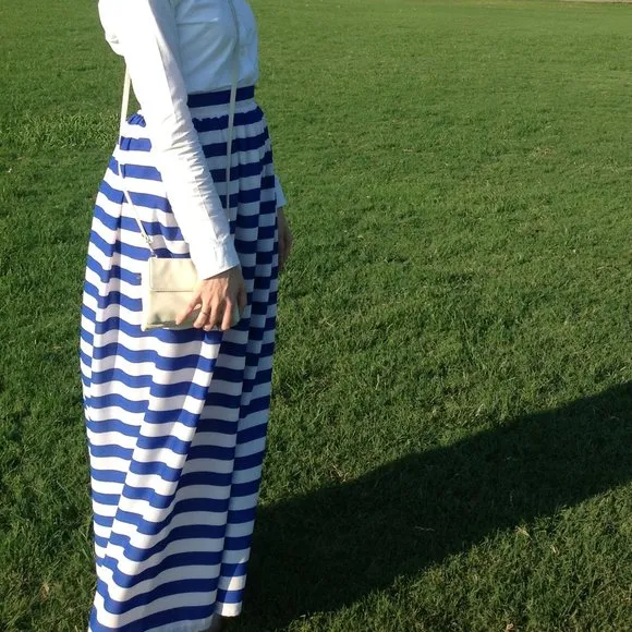 Kamaal Nautical Striped Maxi Skirt