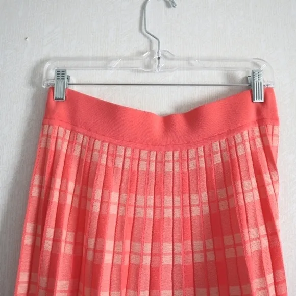 KATE SPADE NEW YORK pleated checked skirt