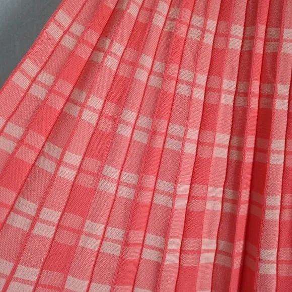 KATE SPADE NEW YORK pleated checked skirt
