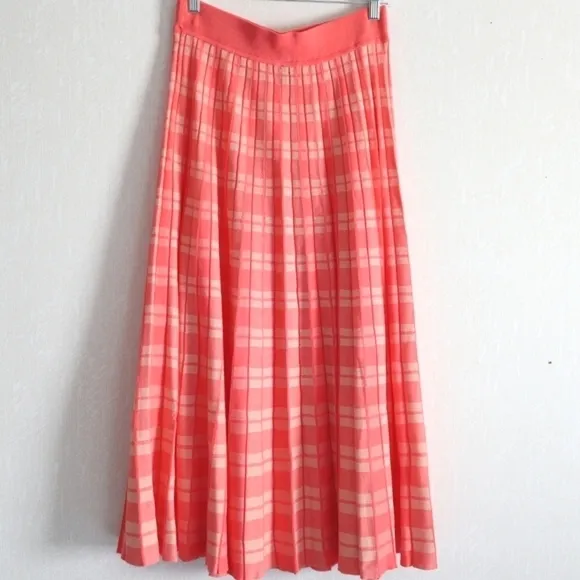 KATE SPADE NEW YORK pleated checked skirt