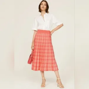 KATE SPADE NEW YORK pleated checked skirt