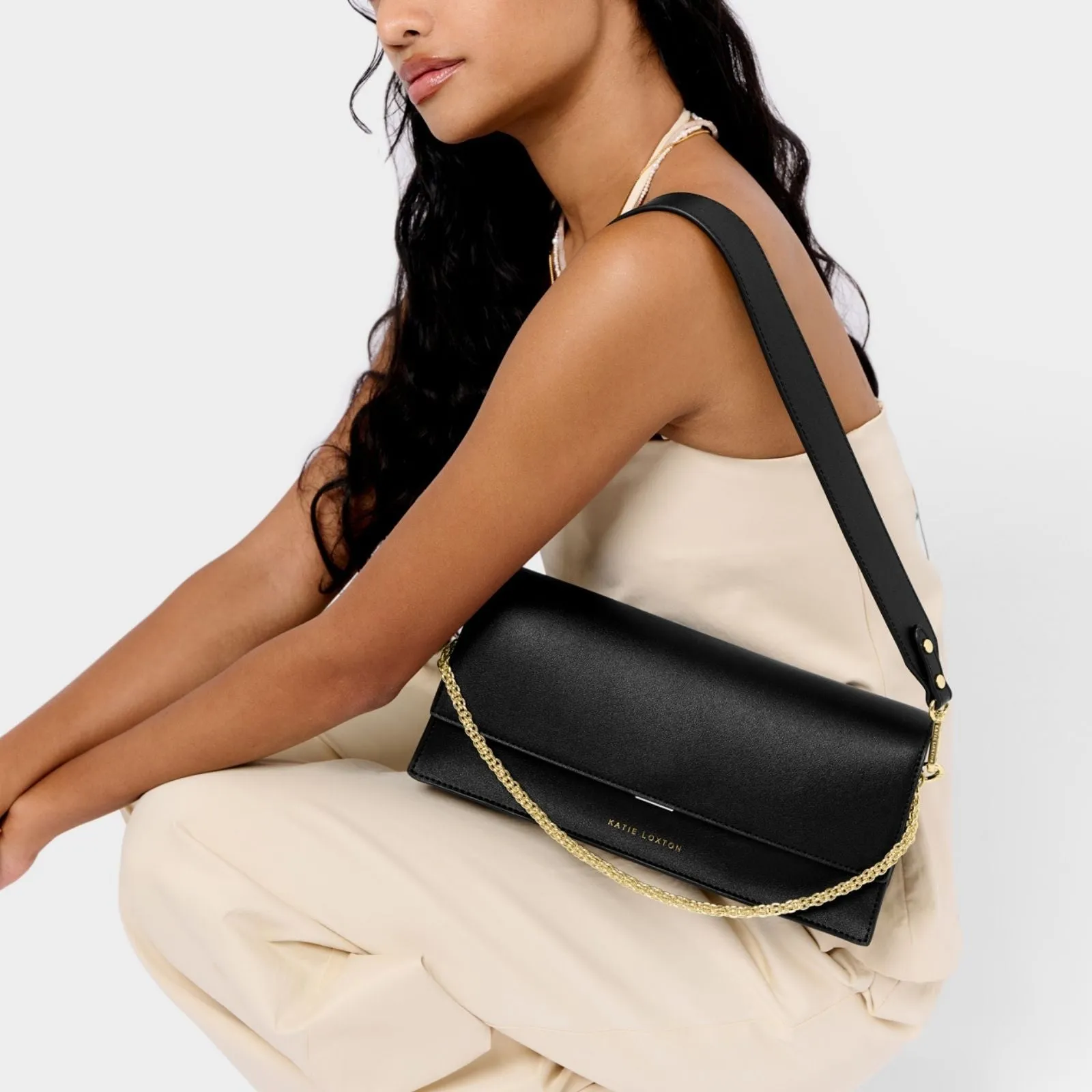 Katie Loxton Tori Chain Shoulder Bag - Black