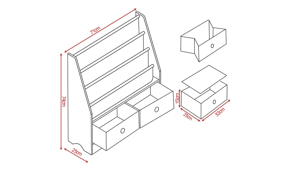 Kids Children Bookcase/ Toy Bins
