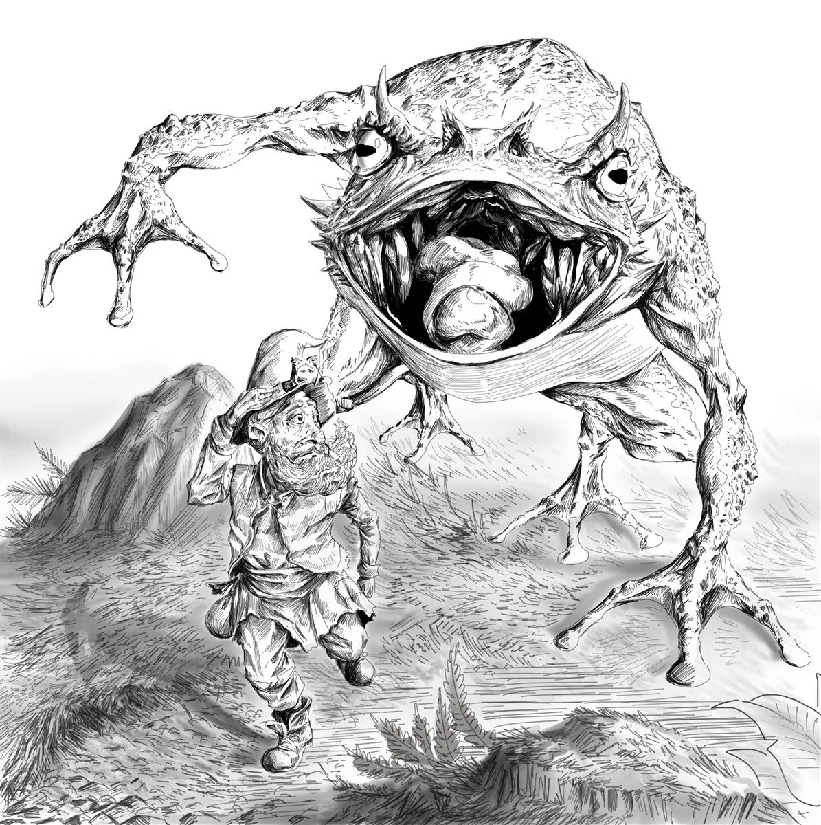 Killer Frog Attack Gallery Canvas Art Print