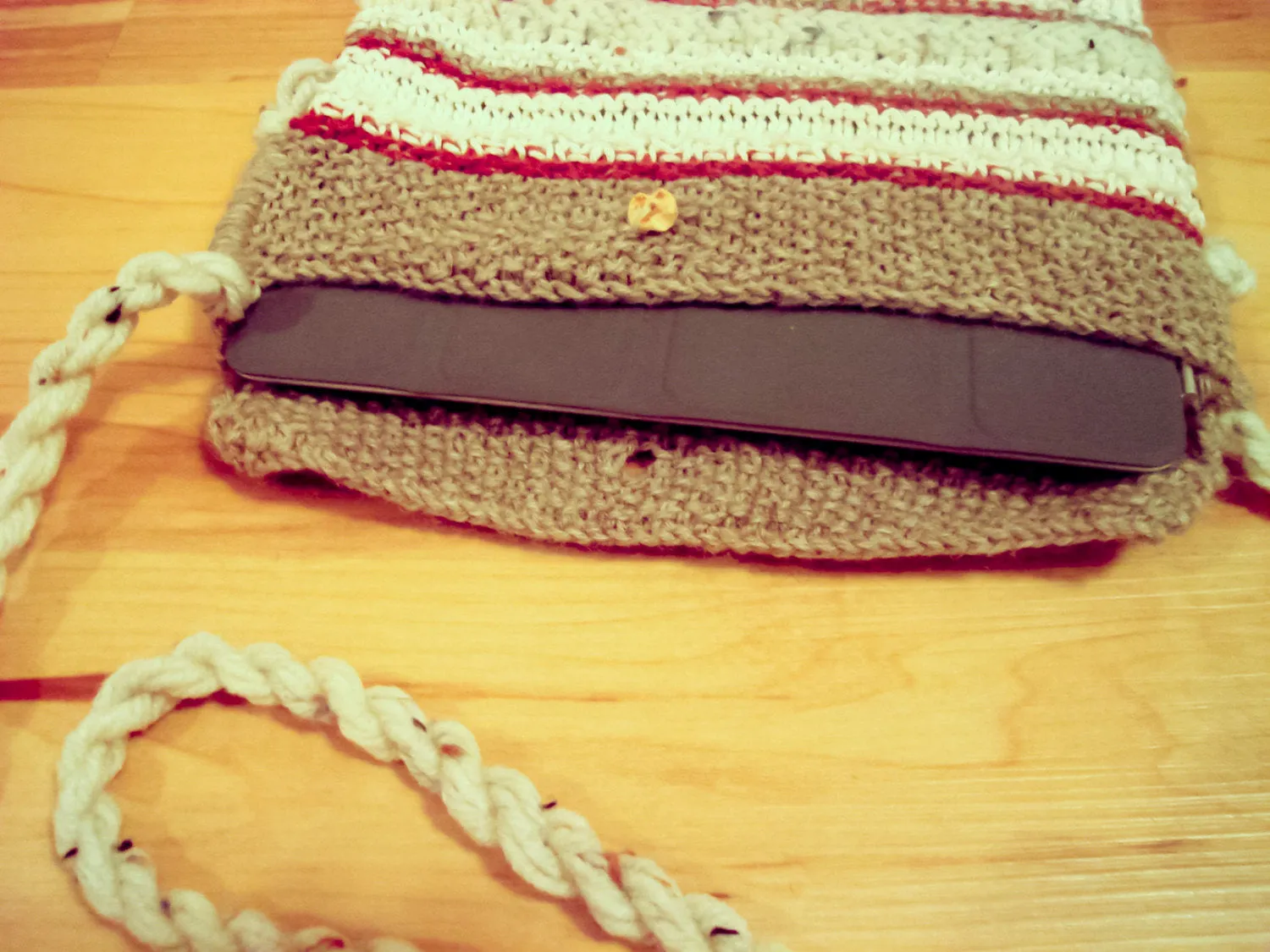 Knit Steampunk Handbag 2-Sided Fringe Purse