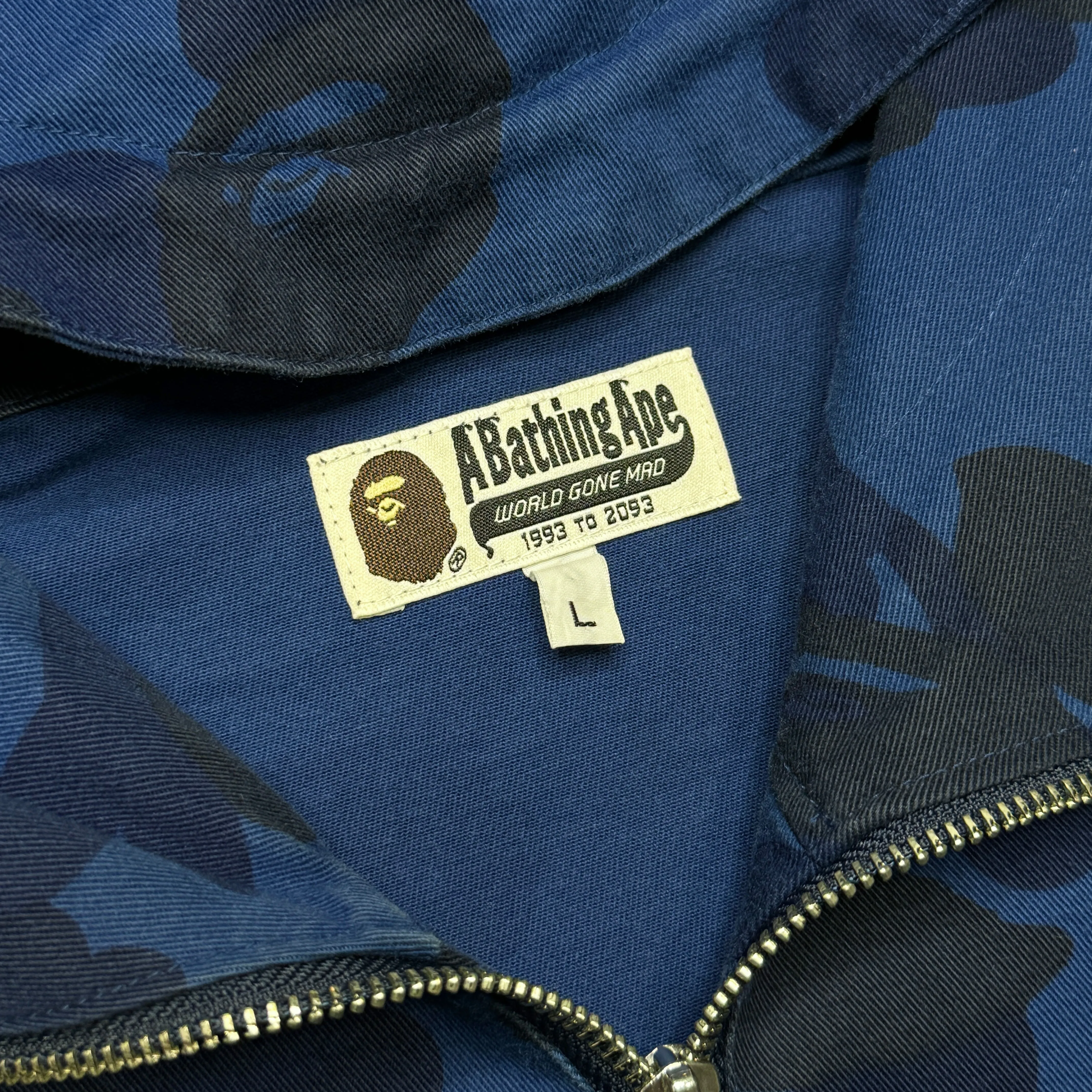 [L] Bape Blue Camo Jacket