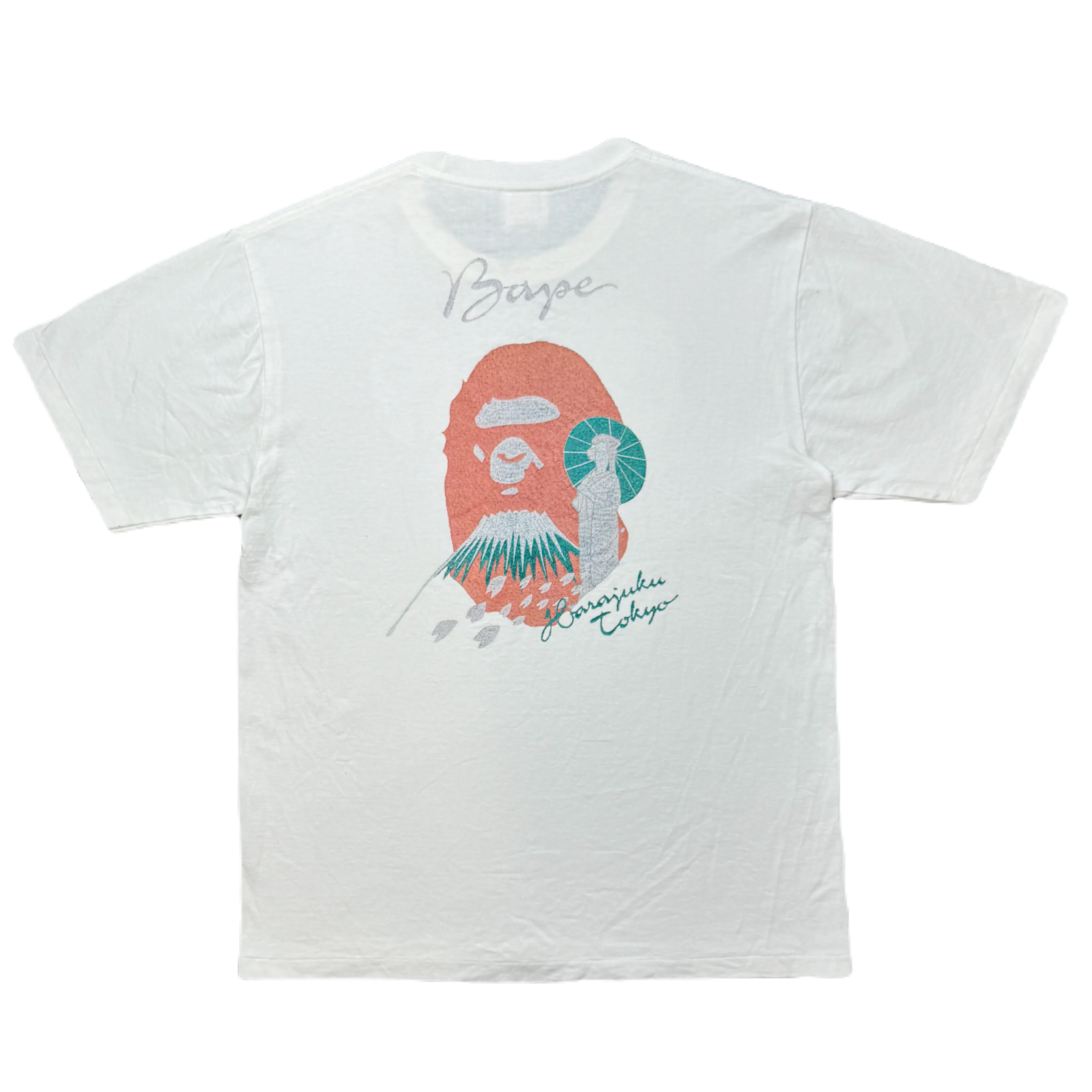 [L] Bape Mt. Fuji Ape Head Tee