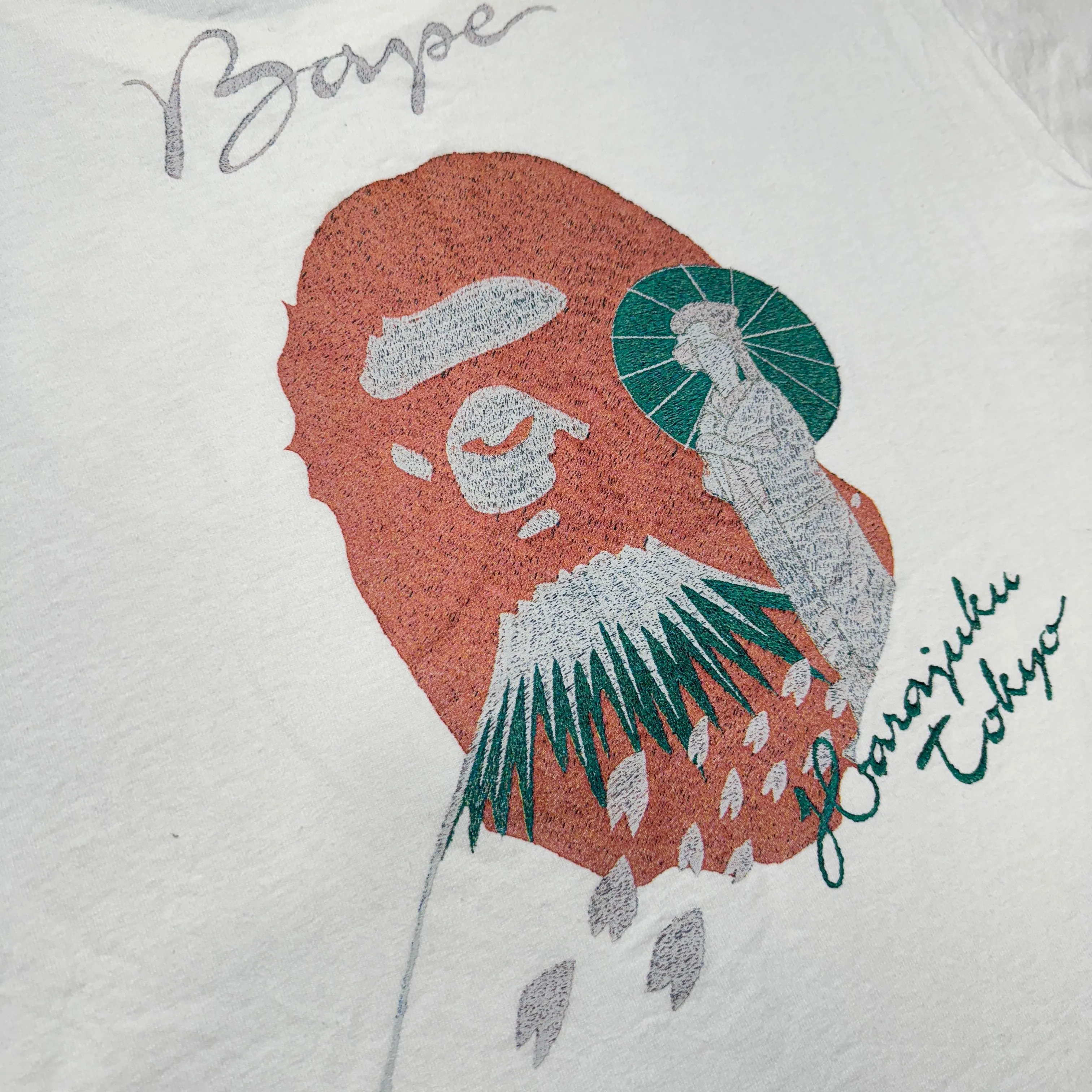 [L] Bape Mt. Fuji Ape Head Tee