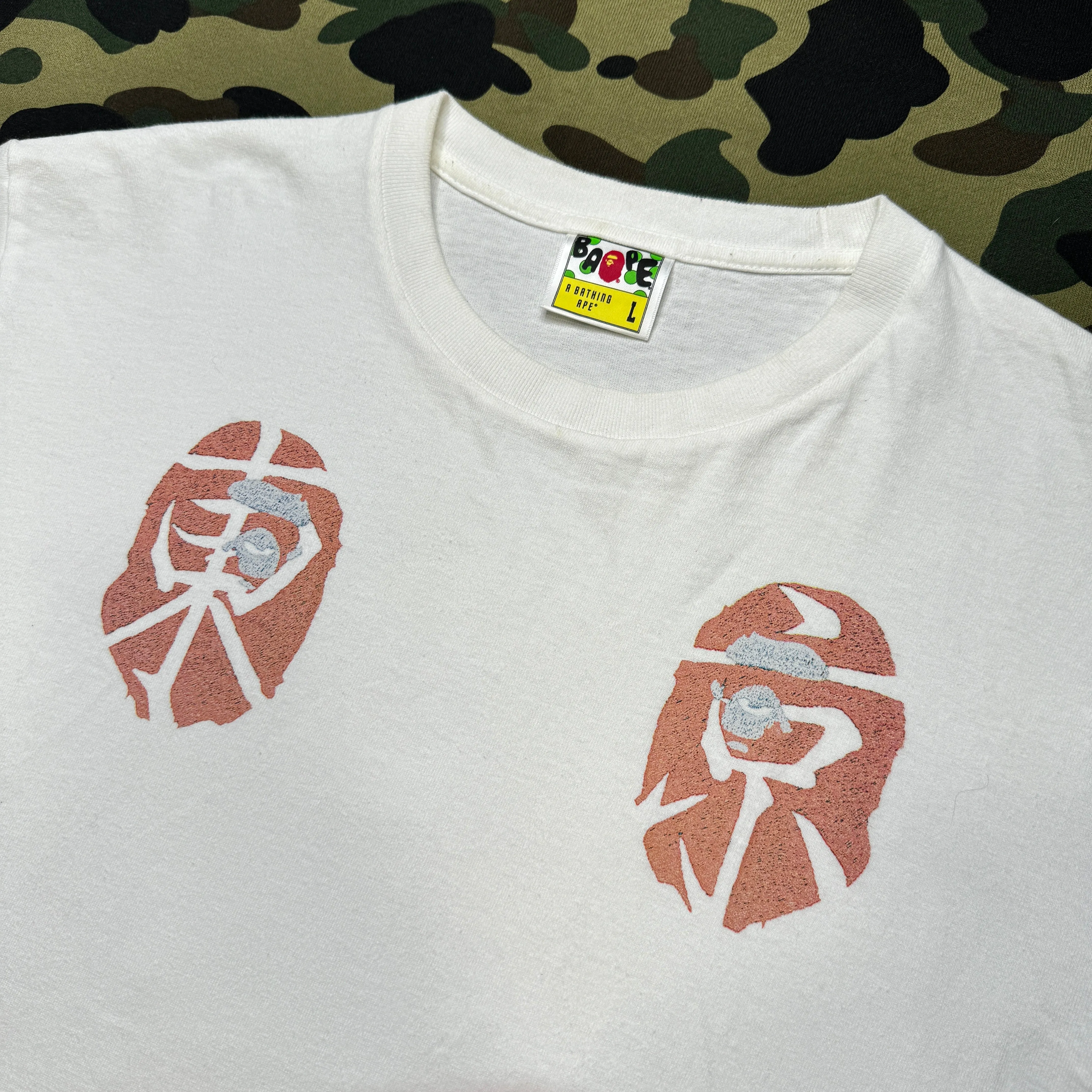 [L] Bape Mt. Fuji Ape Head Tee