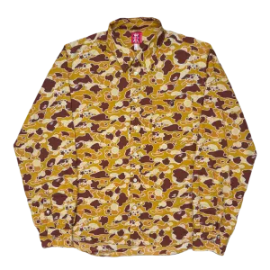 [L] Bape Psyche Camo Longsleeve Button Up
