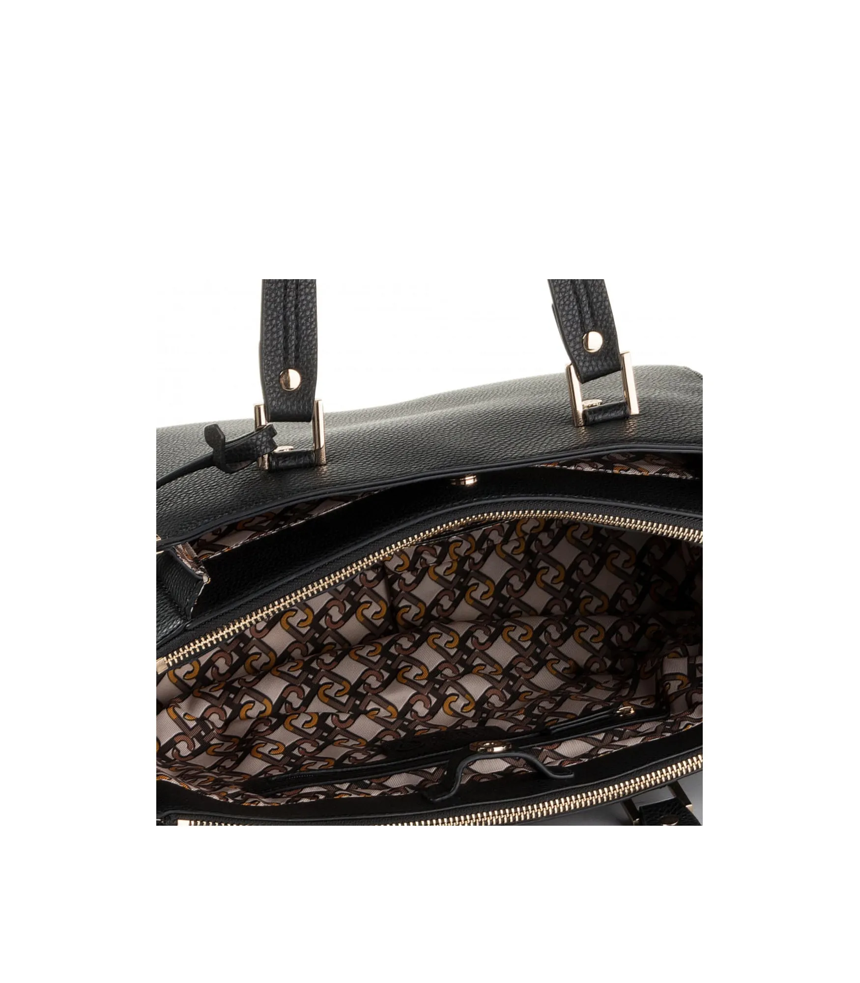 L Double Zip Satchel - Nero