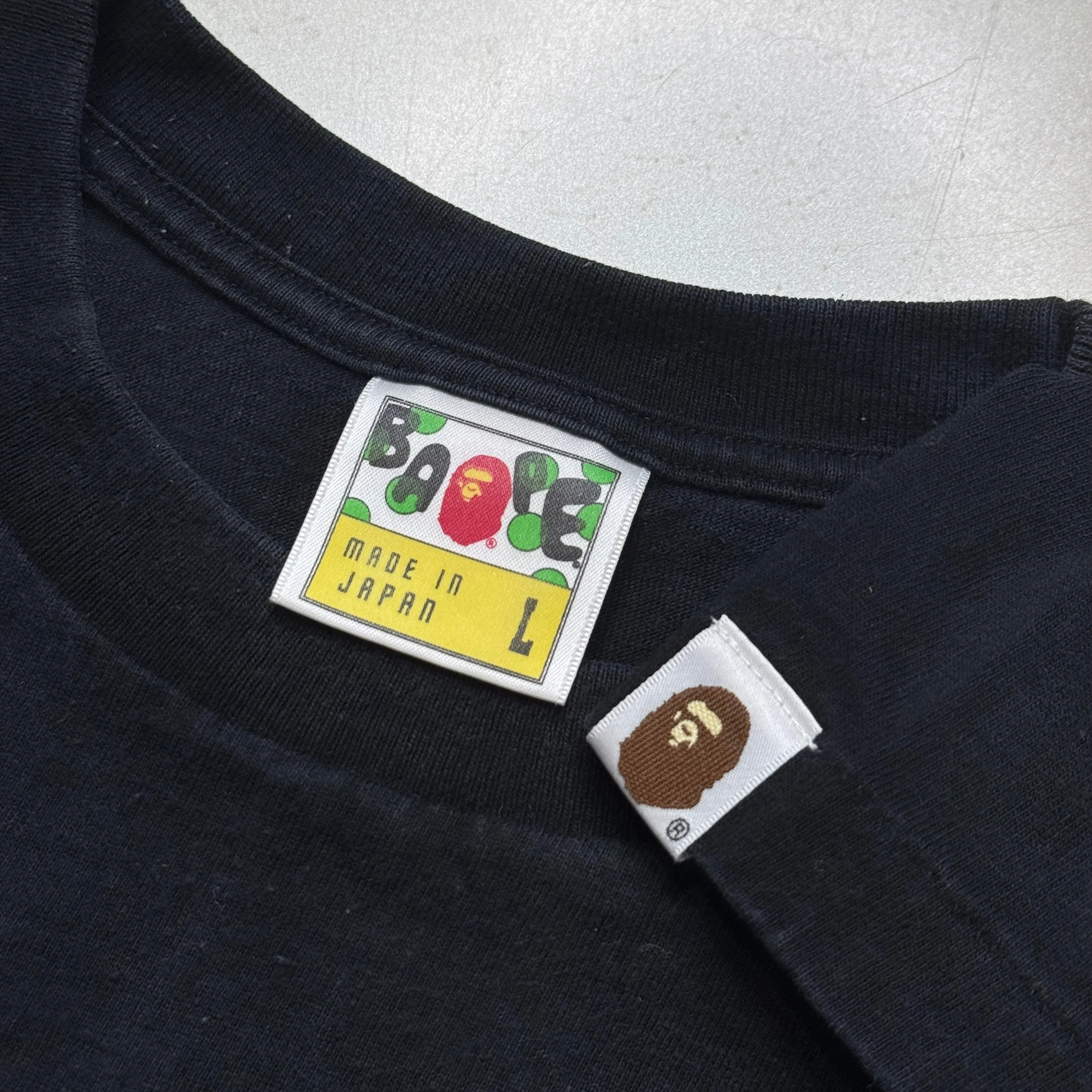 [L] OG Bape Woodland Camo College Tee