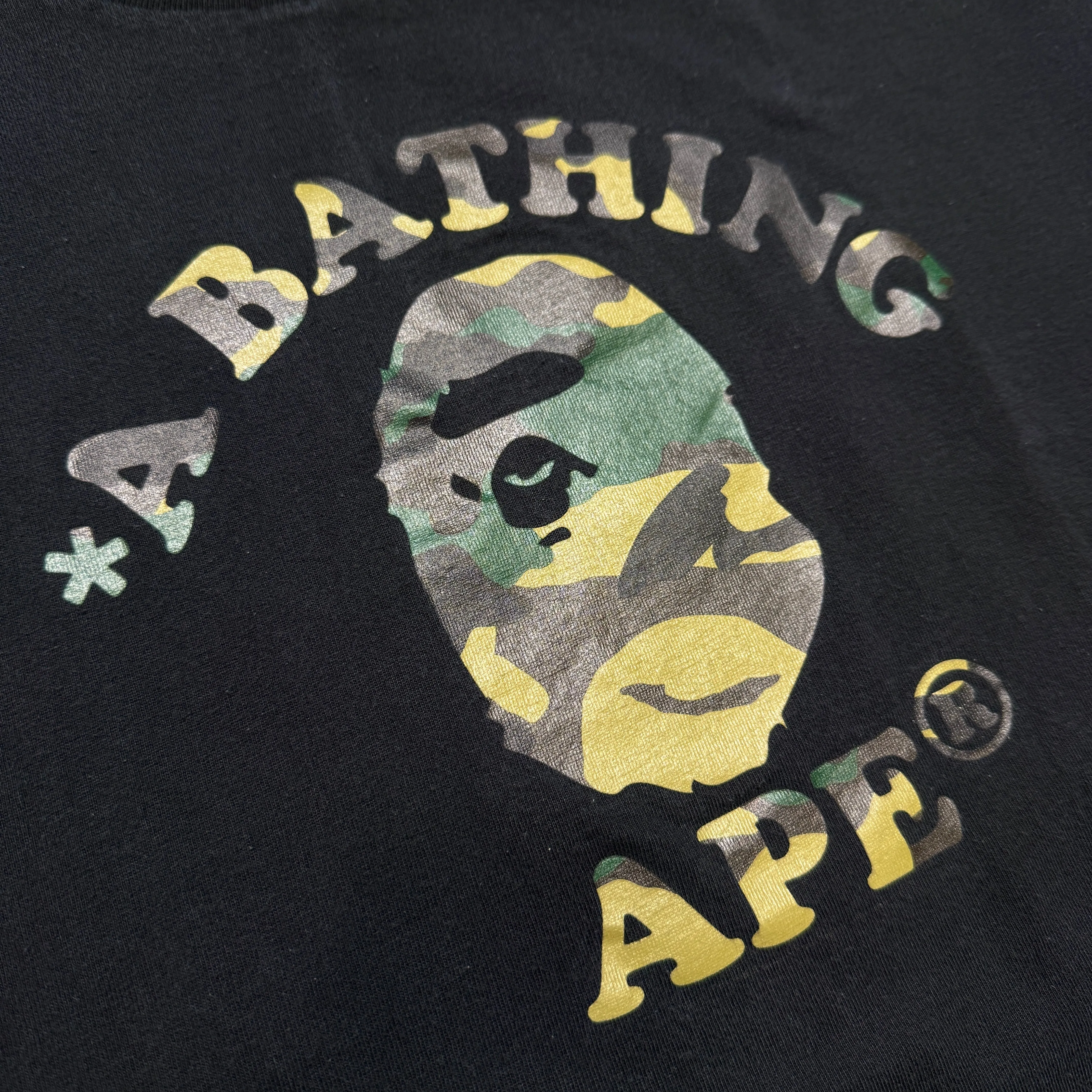 [L] OG Bape Woodland Camo College Tee