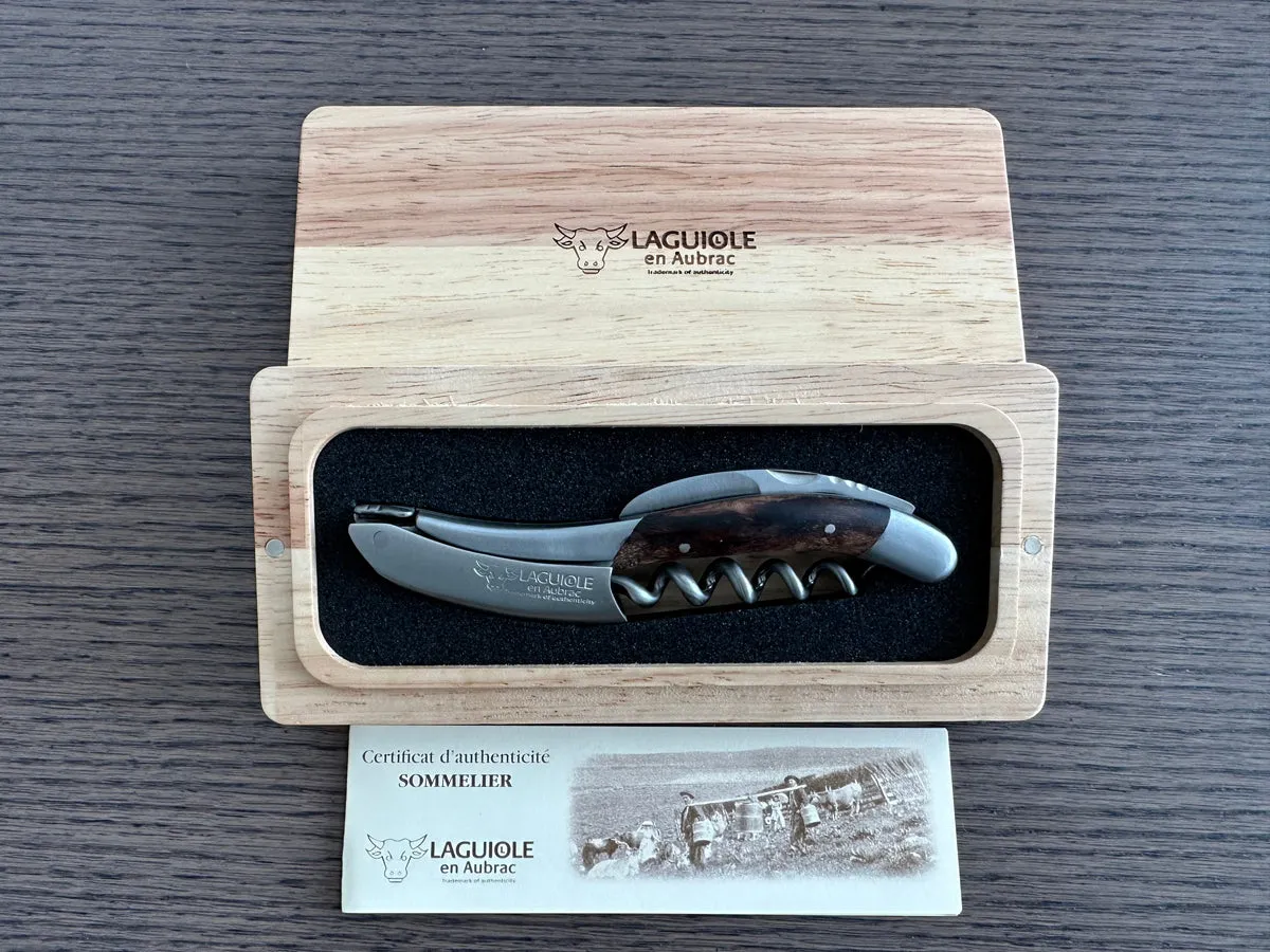 Laguiole en Aubrac Sommelier Waiter's Corkscrew with Grapevine Wood Handle